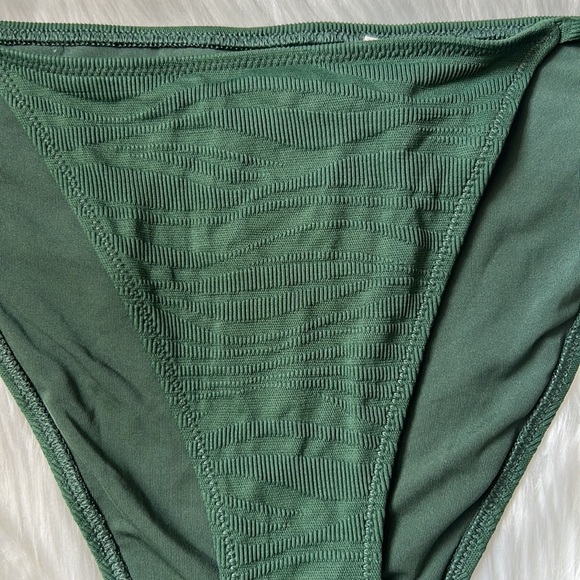 Aerie Jacquard Cheeky Bikini Bottoms Green Size Large - Picture 5 of 7
